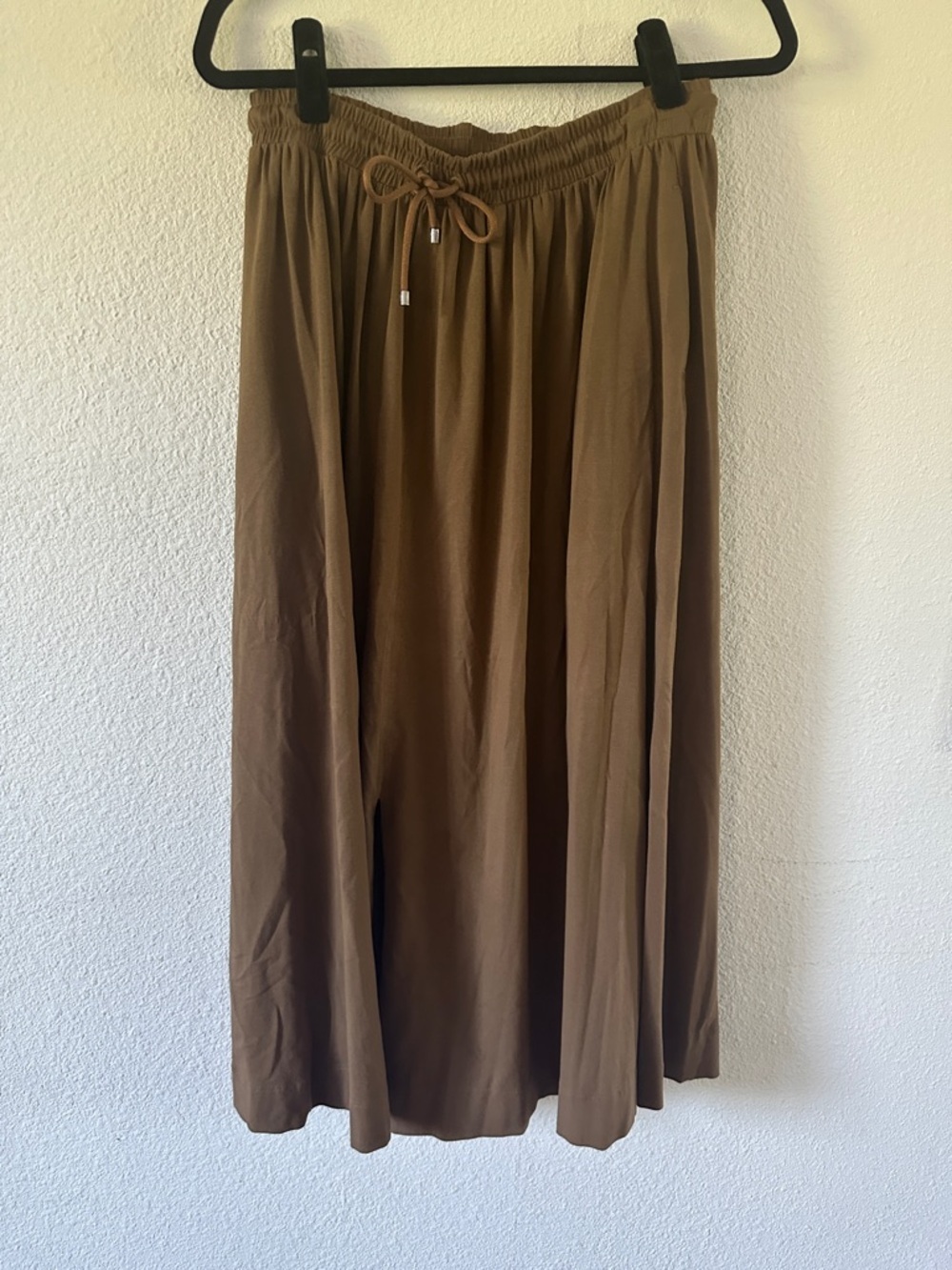 MaxMara Brown Elastic-Waist Maxi Skirt